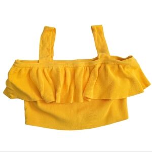 Forever 21 Yellow Knit Layered Crop Top Size M
